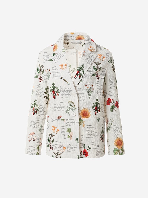 Прямой жакет из 100% фактурного хлопка POMPA