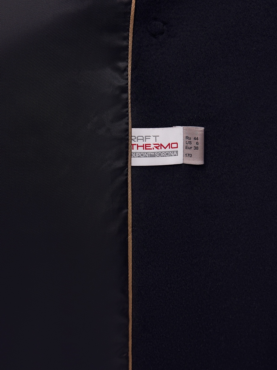 Пальто из 100% шерсти с мембраной, утеплённой спинкой и съёмным капюшоном