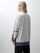 Свободный шерстяной свитер с эффектным принтом POMPA арт.1216800hk1590