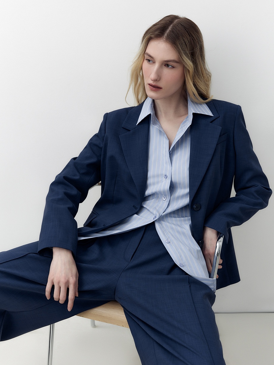 Удлиненный жакет из костюмной ткани с вискозой