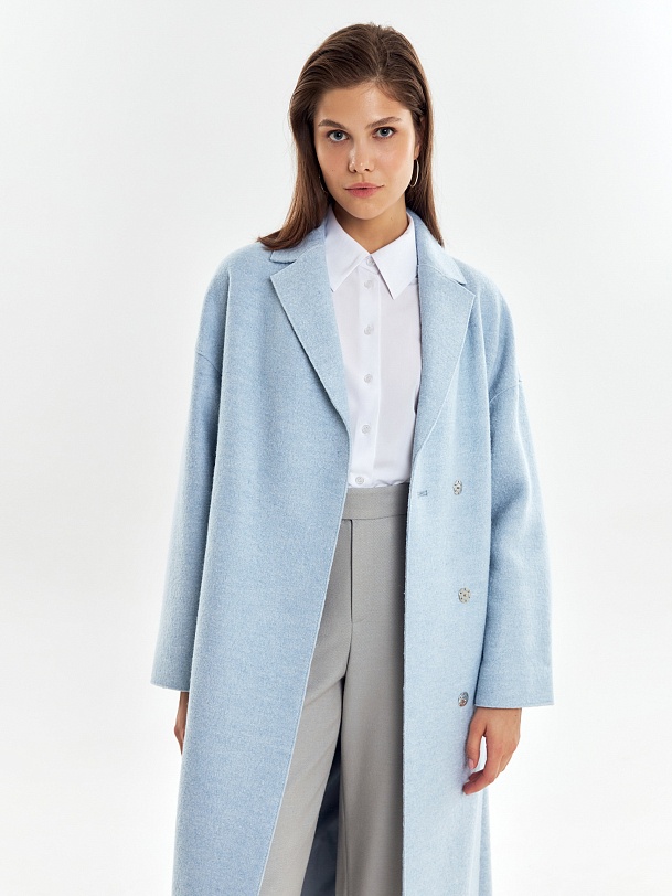 Пальто-халат из варёной шерсти