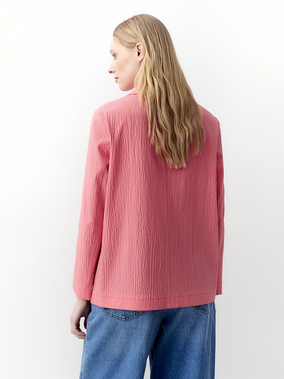Прямой жакет из фактурного хлопка POMPA арт.4100790sr1123