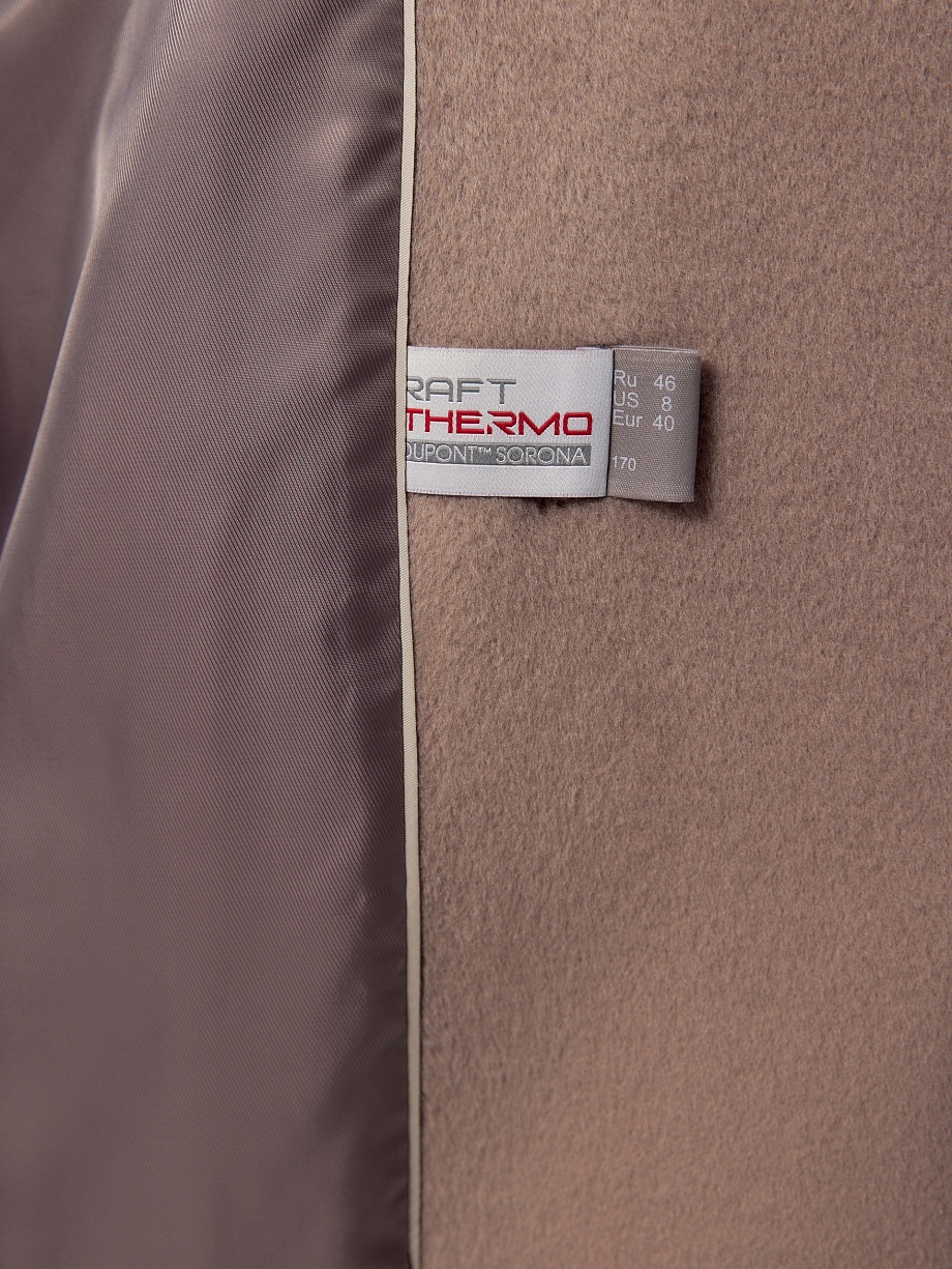 Пальто из шерсти и шелка с мембраной и утеплённой спинкой