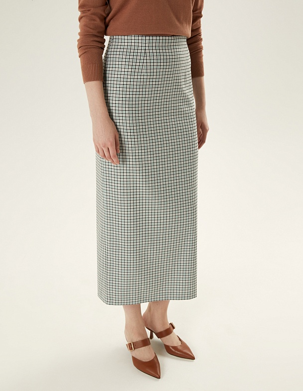 Прямая классическая юбка из костюмной ткани