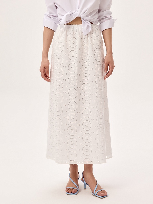 Летняя юбка макси из 100% хлопка POMPA арт.3122360rw0801