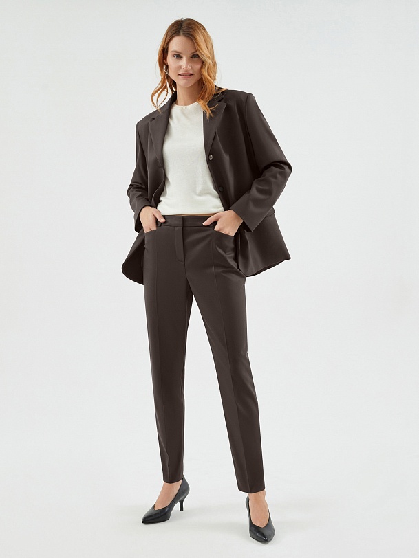 Зауженные брюки из костюмной ткани