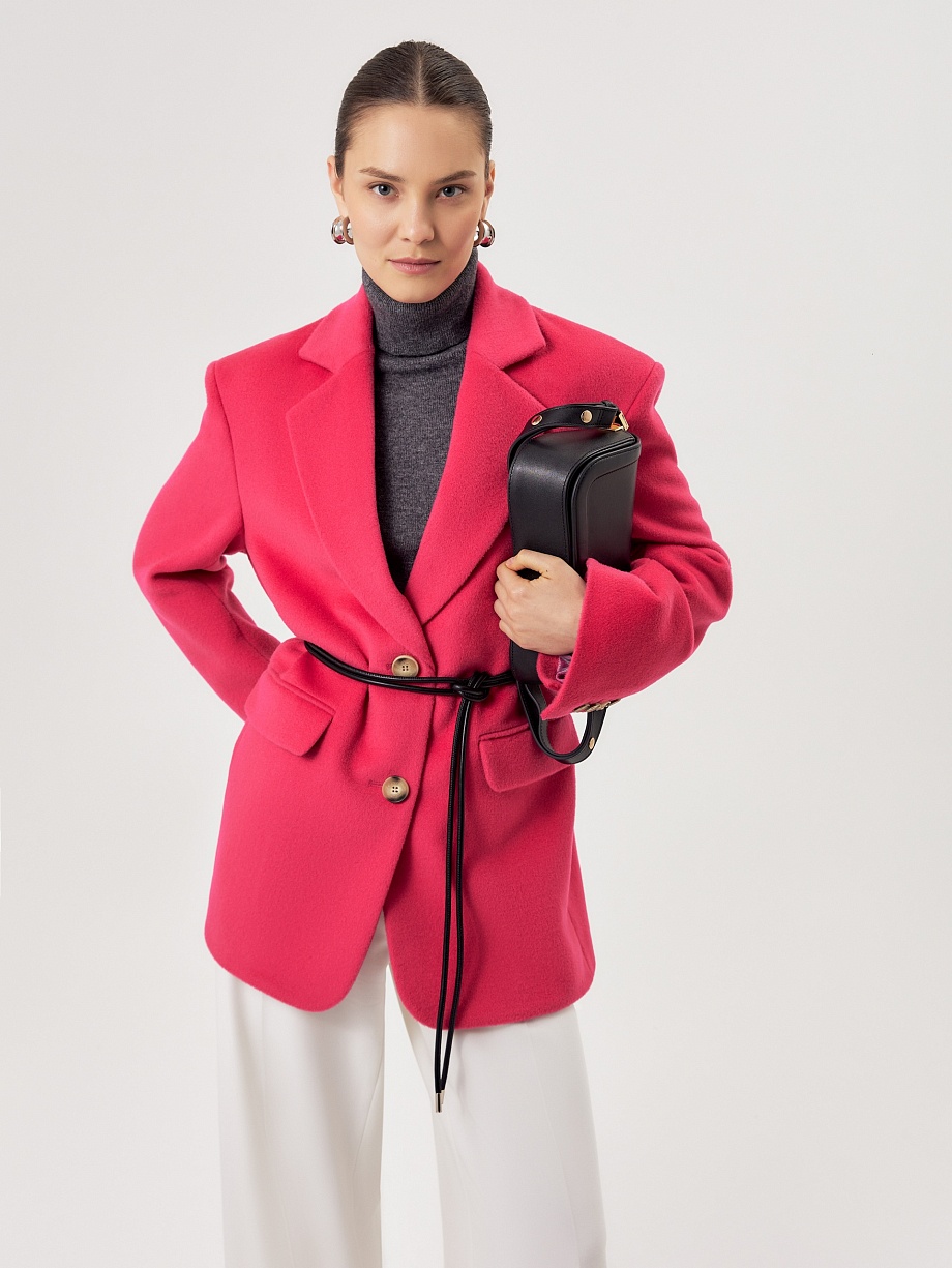 Пальто-пиджак из премиальной шерсти с добавлением кашемира и шелка