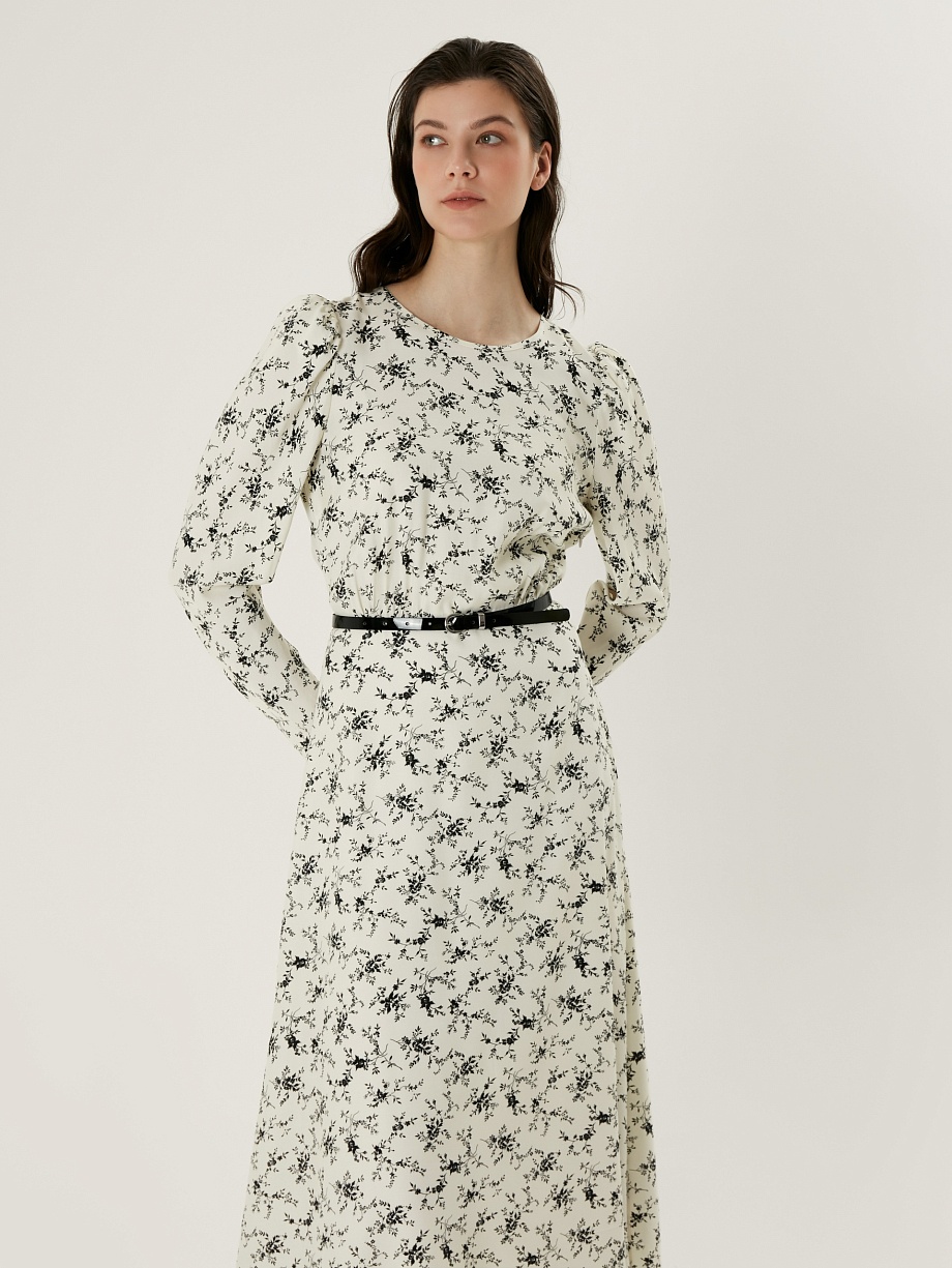 Приталенное платье миди из вискозы