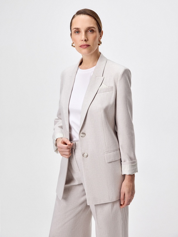 Жакет из хлопка и льна