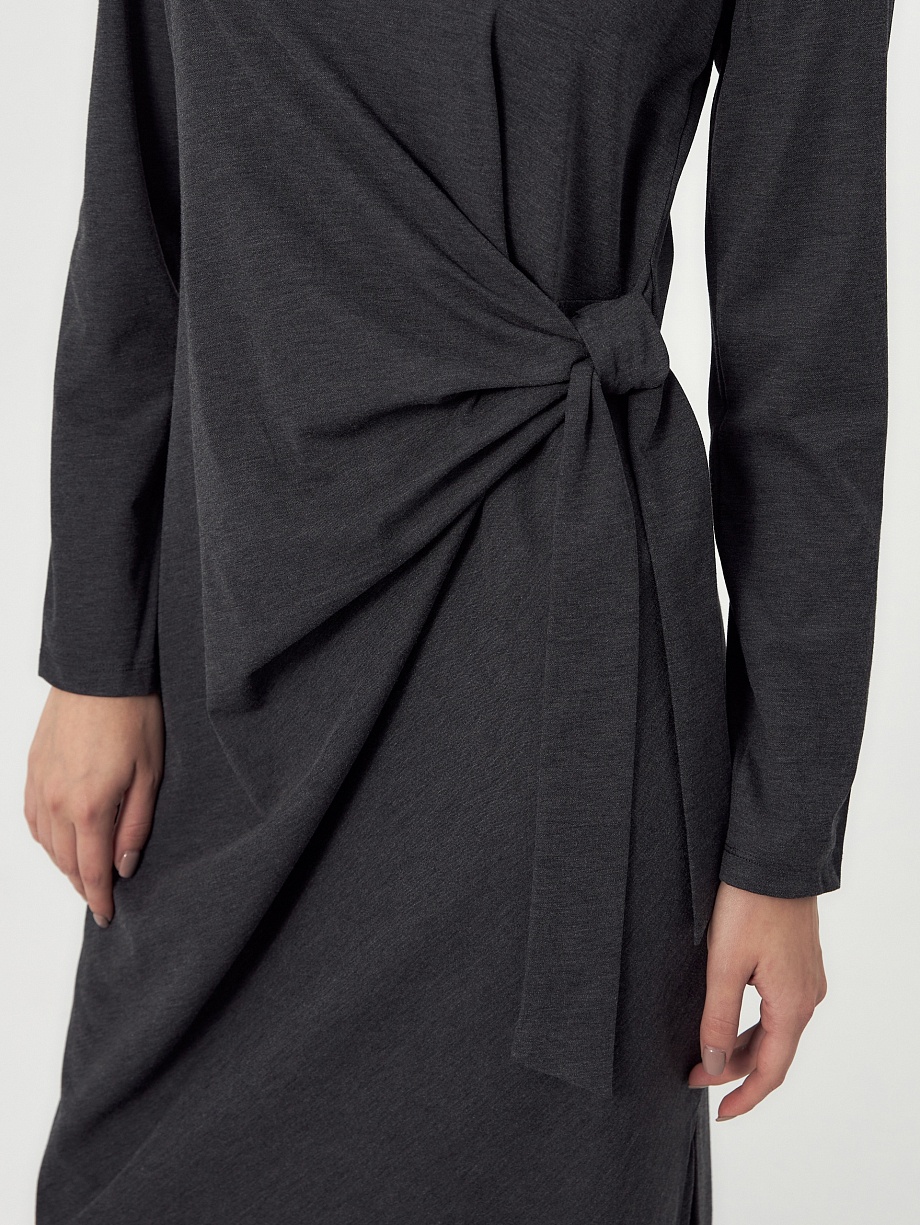 Платье-миди из вискозного трикотажа