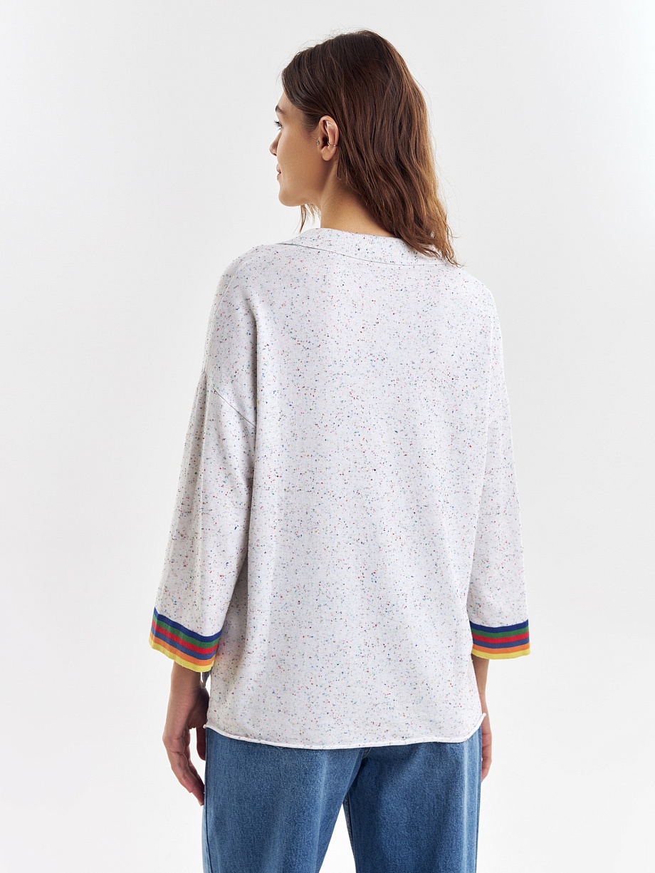 Вязаный джемпер свободного силуэта из вискозной пряжи