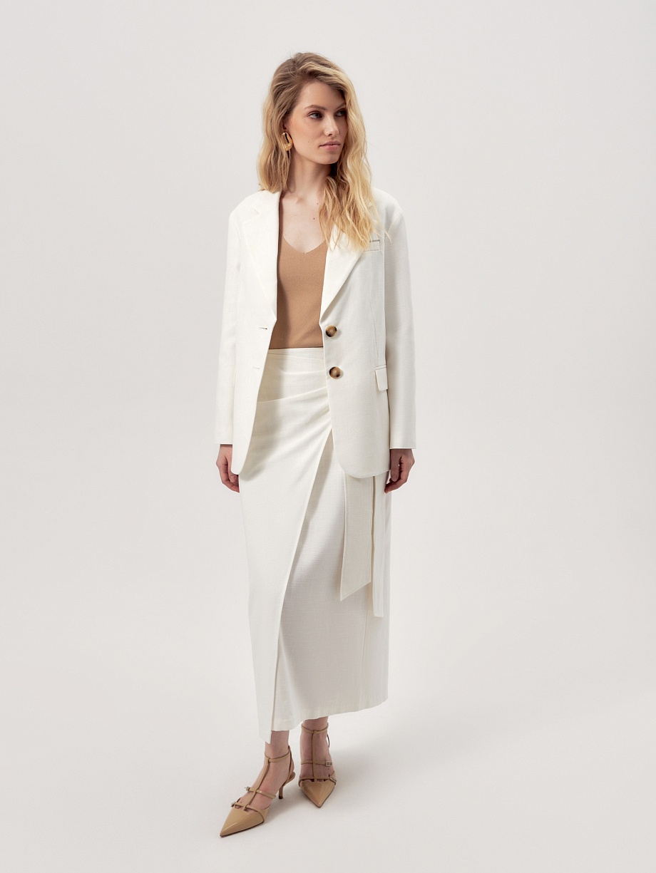 Юбка из хлопка с имитацией запаха