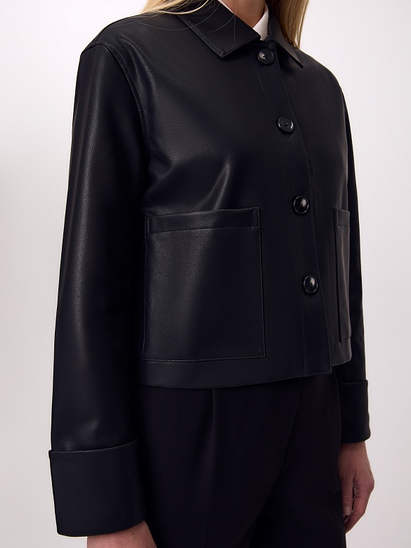 Укороченный жакет из экокожи POMPA арт.3101390pd1299