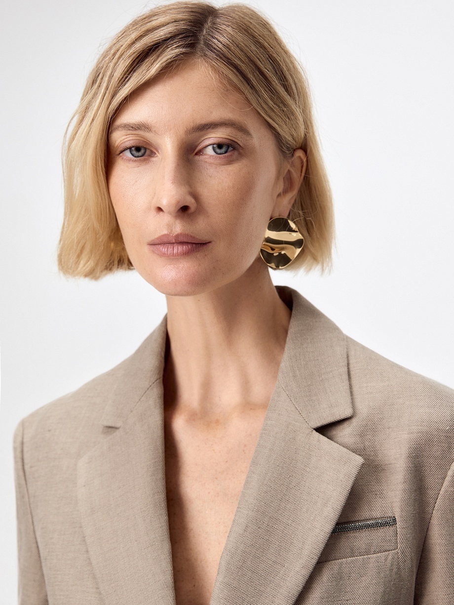 Жакет класический из хлопка и льна