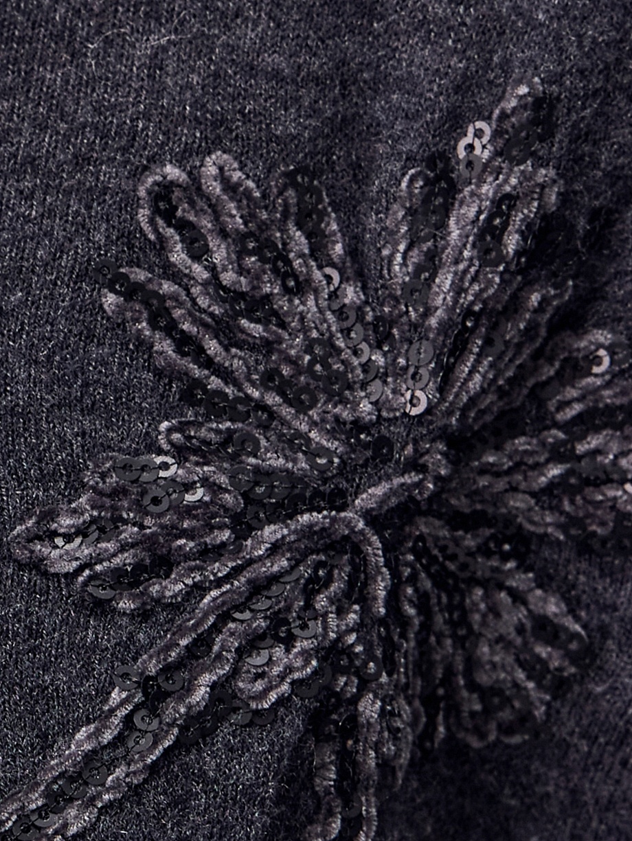 Джемпер-поло из шерсти с вискозой и вышивкой