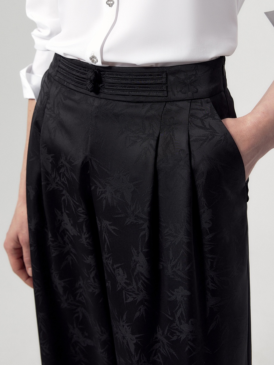 Широкие брюки из жаккарда