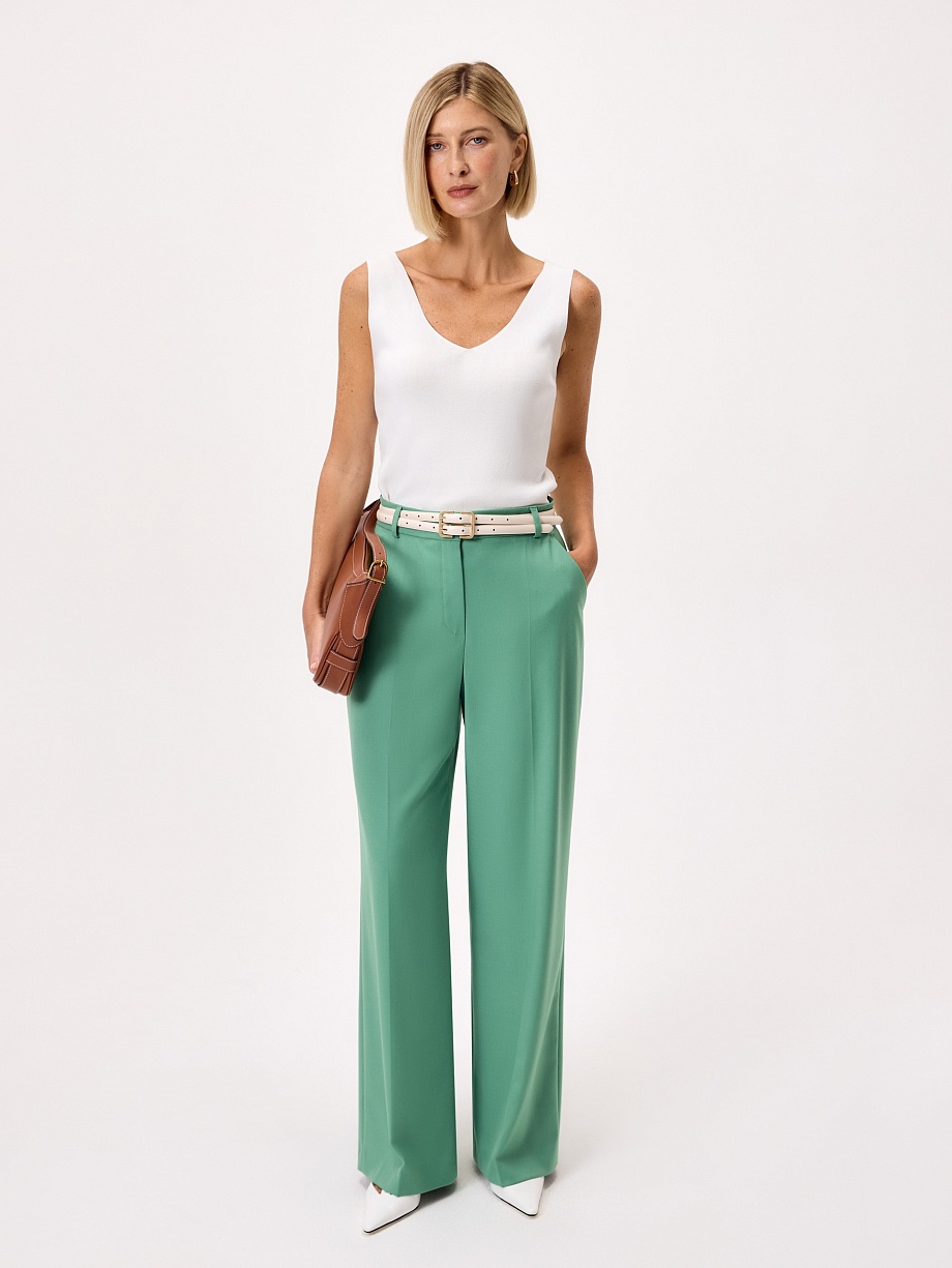 Прямые брюки из костюмной ткани с вискозой