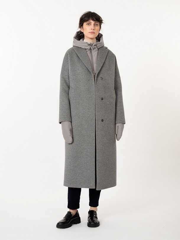 Варежки женские зимние серые