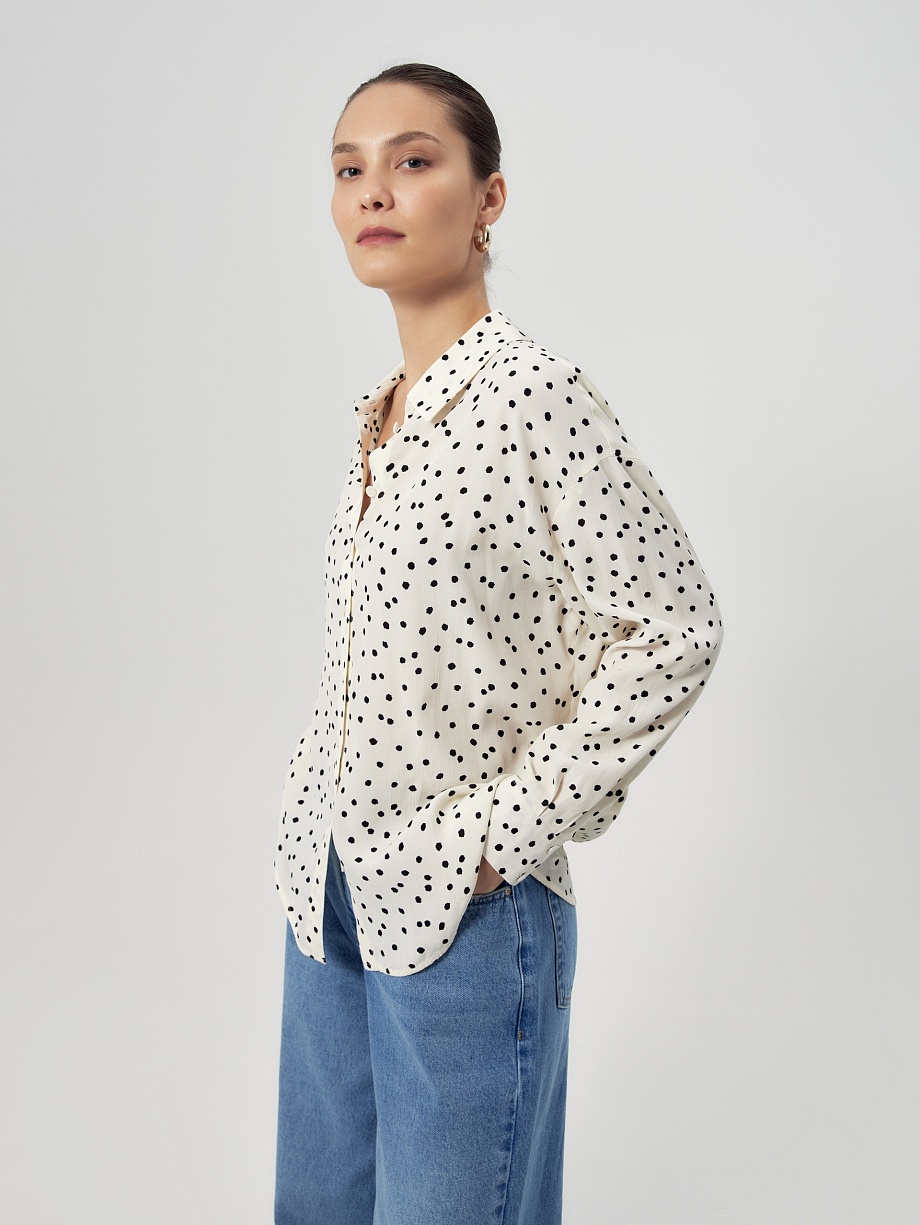 Блузка из 100% вискозы в горошек