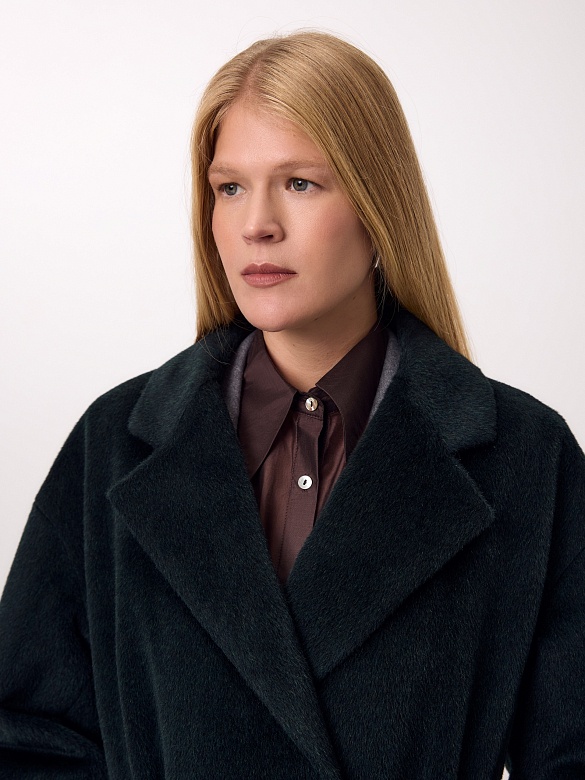 Пальто из шерсти Альпака Беби Сури с мембраной и утеплённой спинкой POMPA арт.1016086r90099