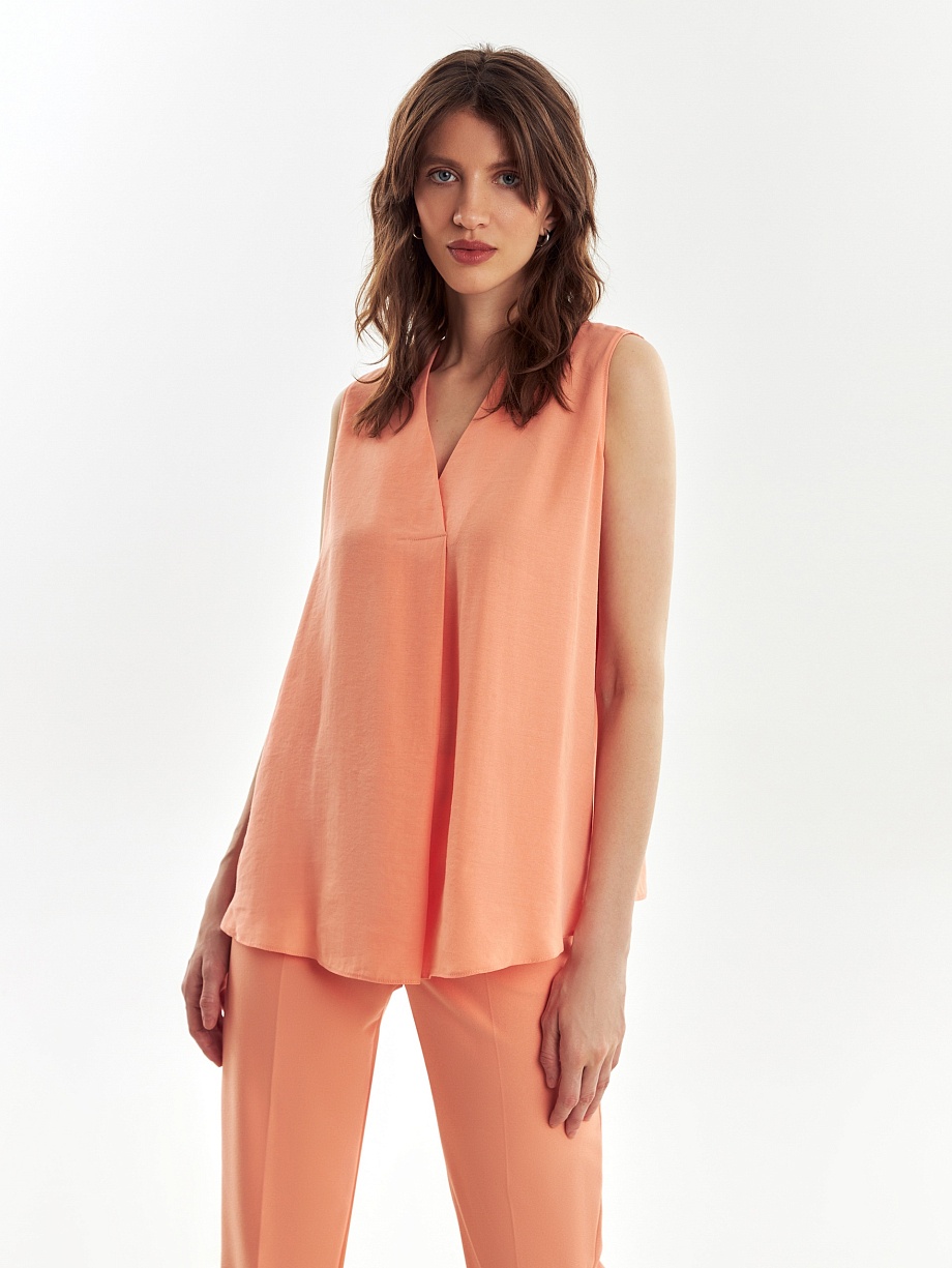 Свободный топ без рукавов