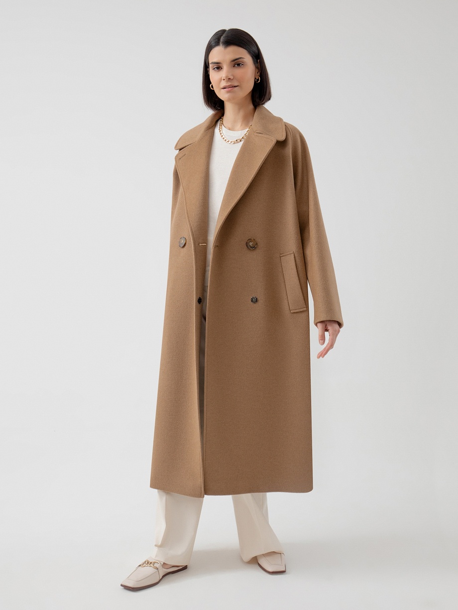 Шерстяное демисезонное пальто с мембраной