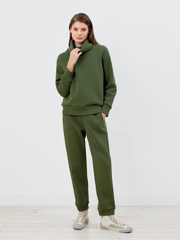 Толстовка из футера с воротником-стойкой