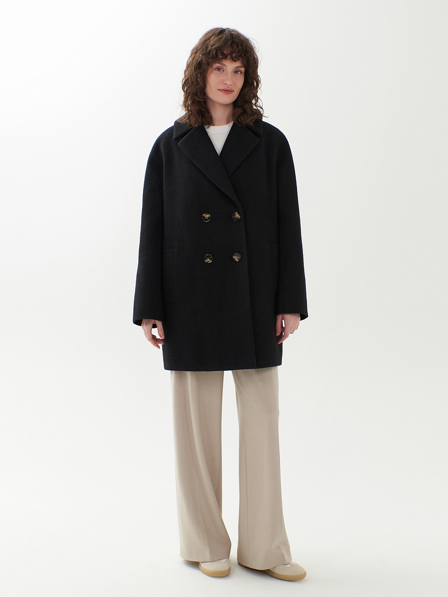 Зимнее полупальто из варёной шерсти с мембраной