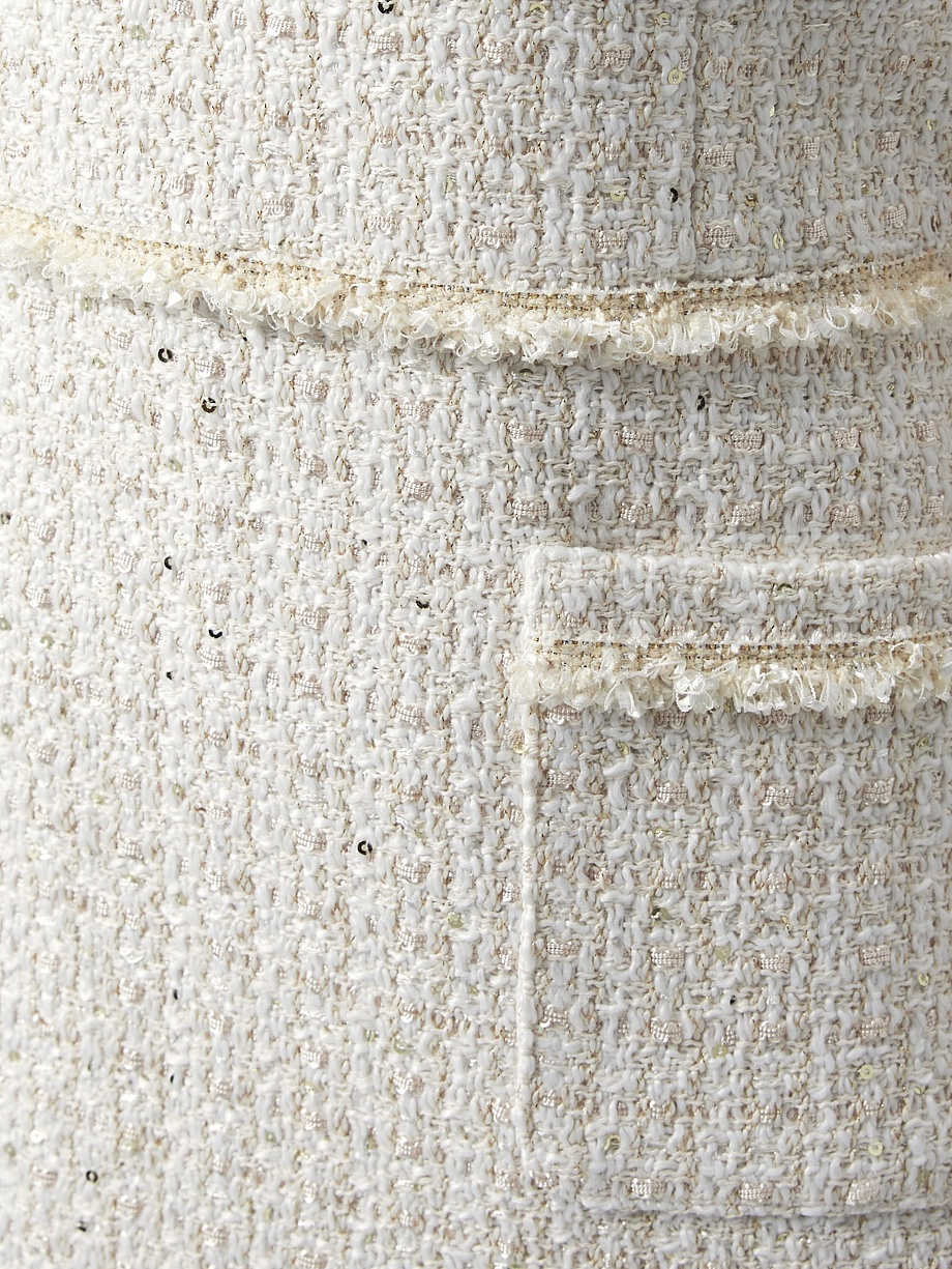 Платье миди из твида с пайетками