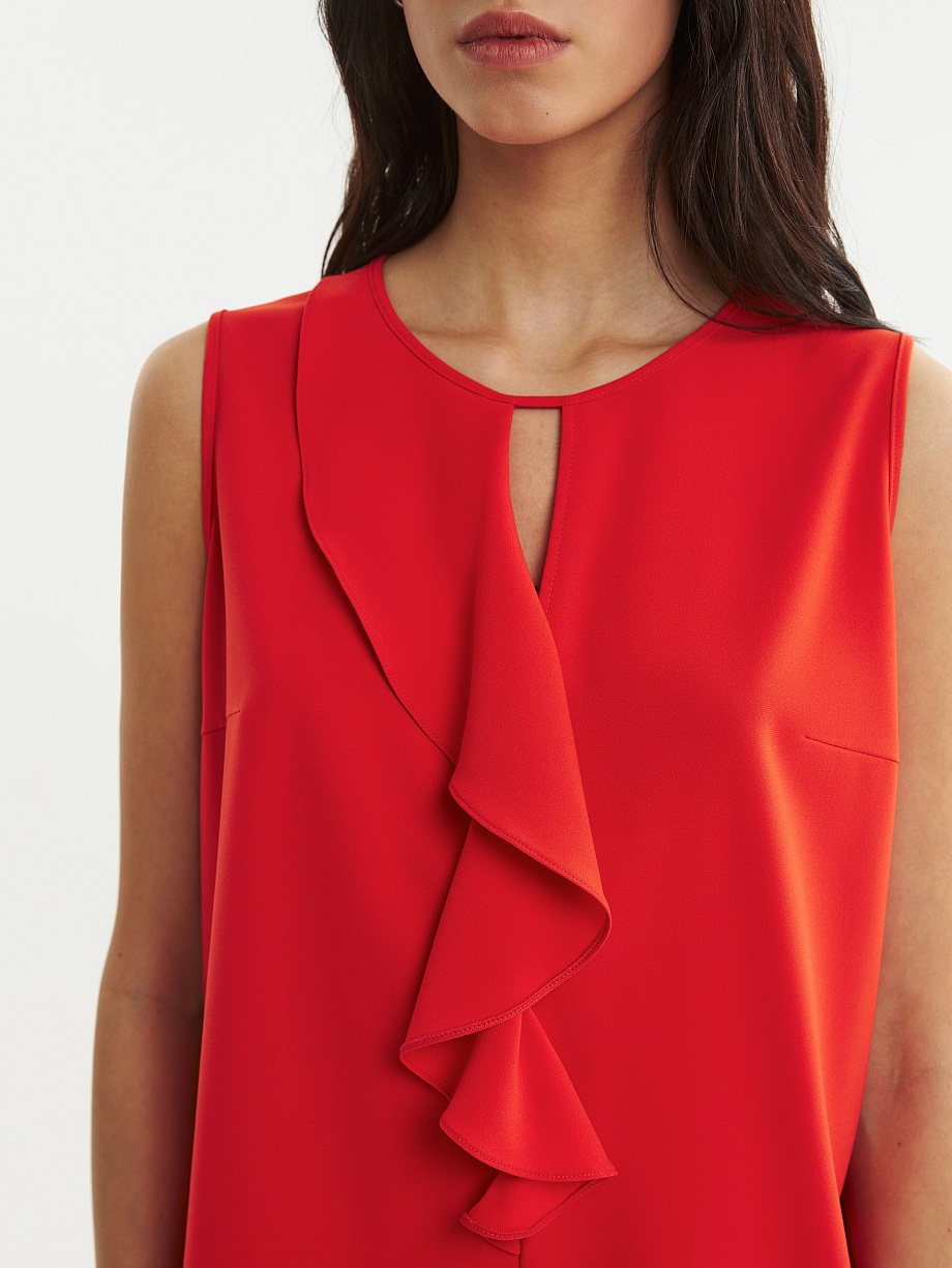 Блузка без рукавов с воланом