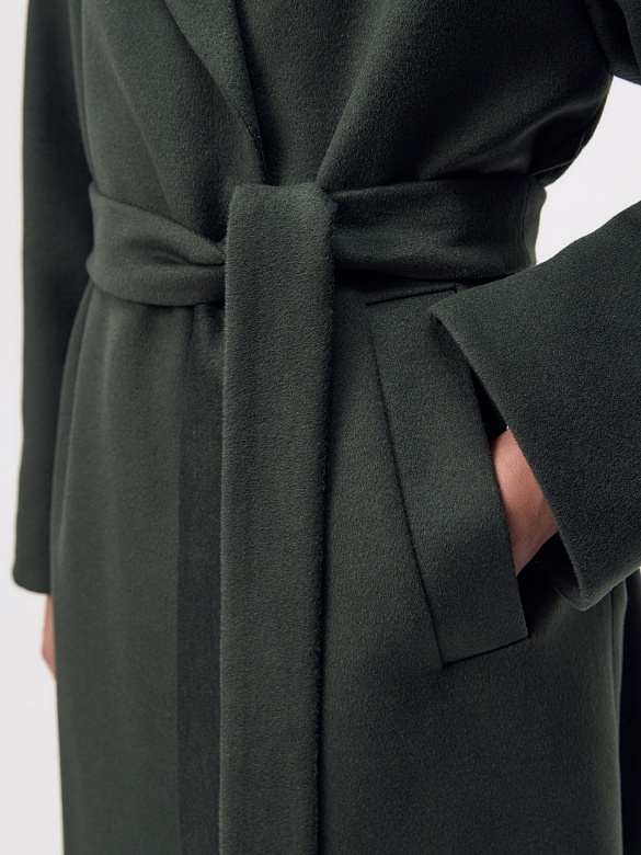 Пальто из шерсти с мембраной, утеплённой спинкой и съёмным капюшоном POMPA арт.1015545p90841