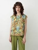 Свободная блуза из натуральной ткани в этническом принте POMPA арт.4149160wg0290