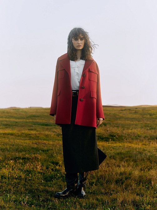 Шерстяное полупальто с мембраной