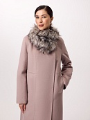 Зимнее пальто из шерсти утепленное с меховым воротником POMPA арт.1013771p60216
