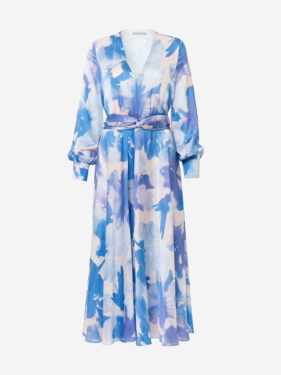 Приталенное платье с растительным принтом