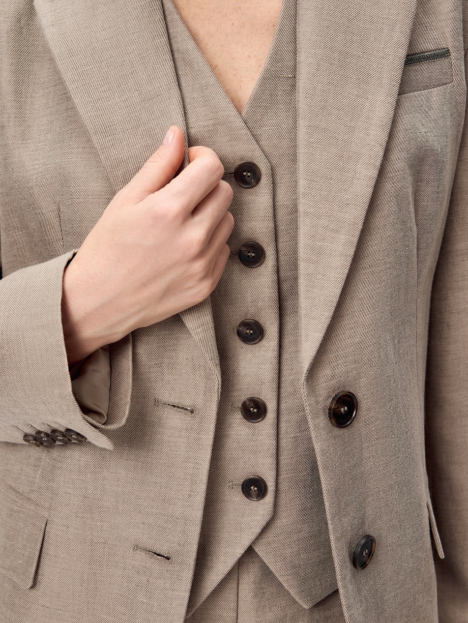 Жакет класический из хлопка и льна