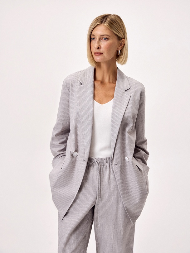 Жакет из хлопка и льна