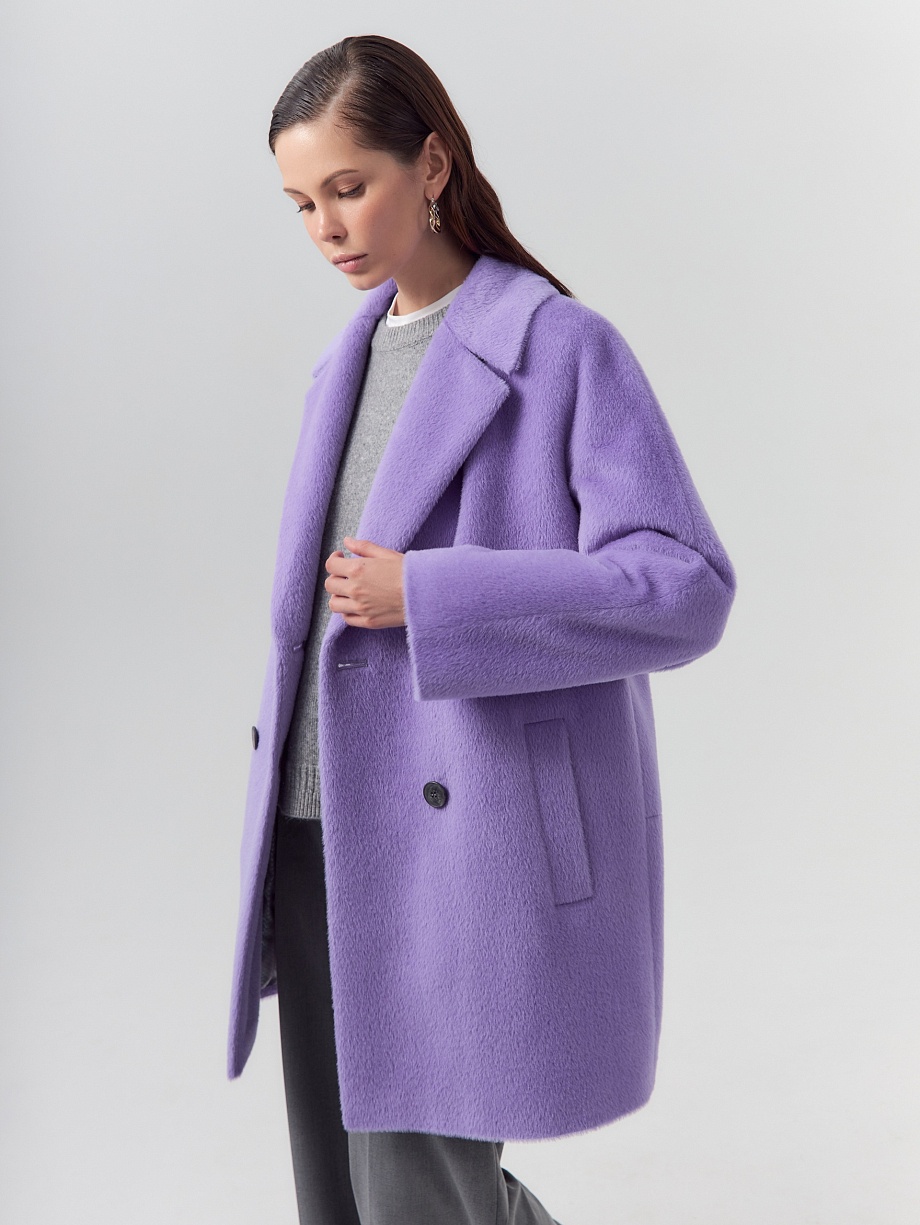 Утеплённое пальто из премиальной шерсти Альпака