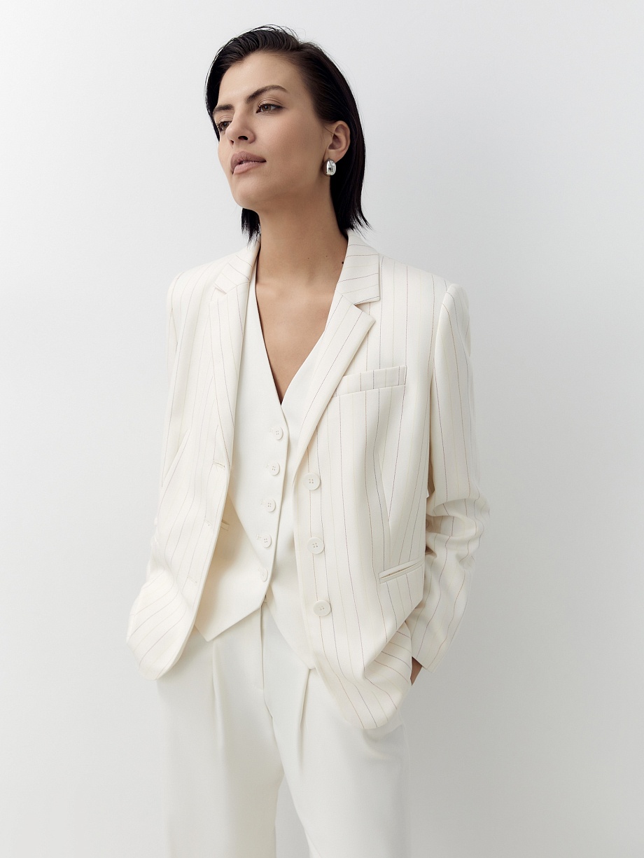 Прямой жилет из костюмной ткани