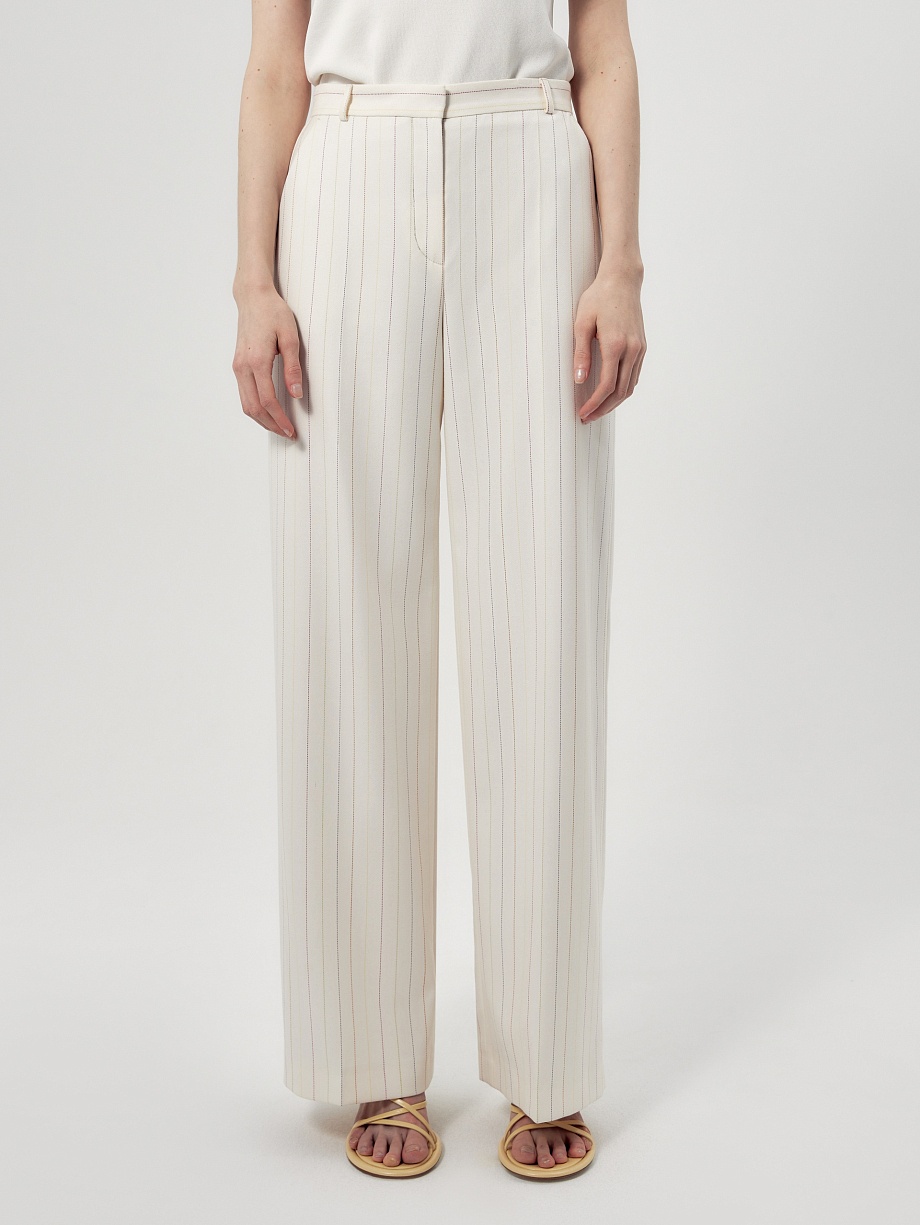 Прямые свободные брюки в полоску