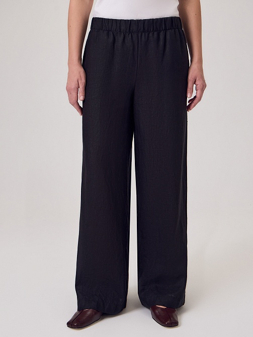 Брюки на эластичном поясе из 100% льна
