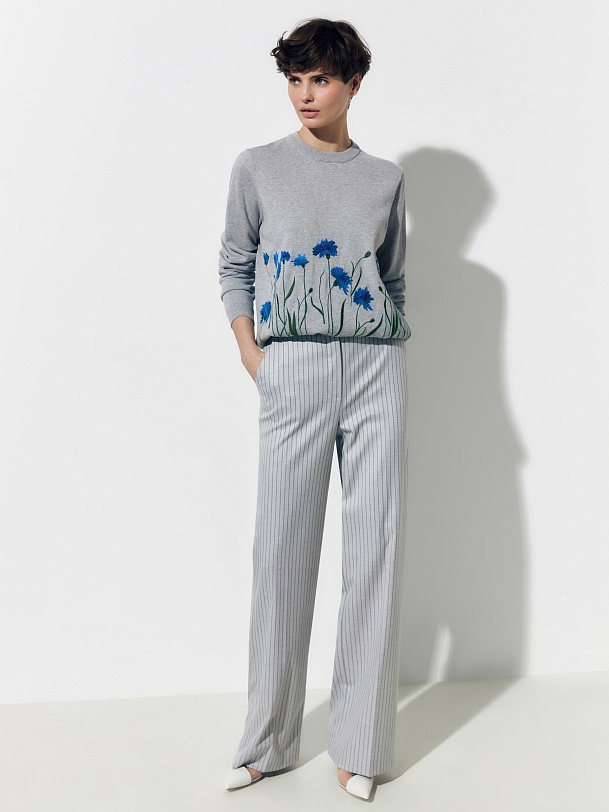 Джемпер из хлопка с вышивкой