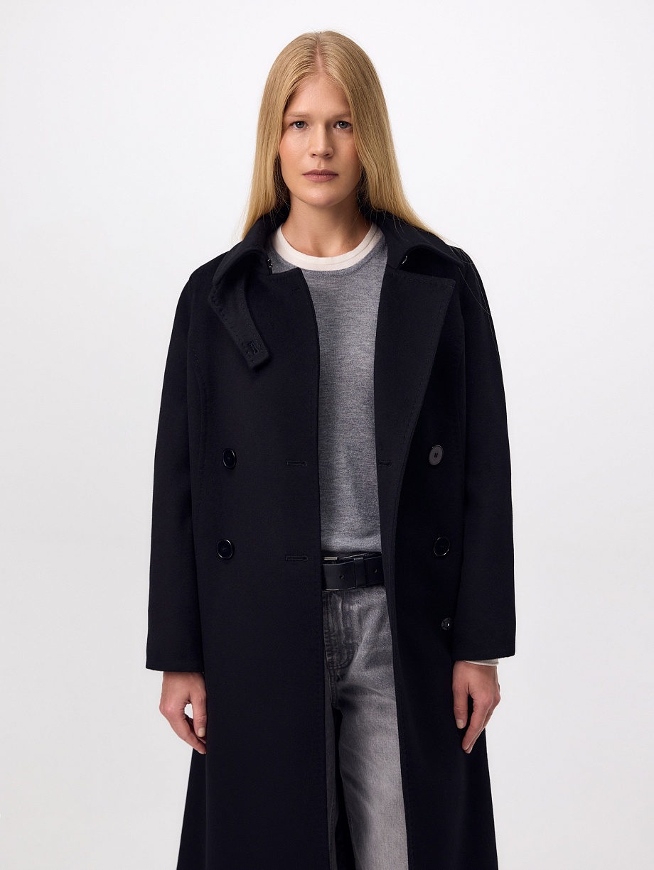 Пальто из шерсти с мембраной и утеплённой спинкой