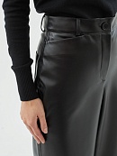 Широкие расклешенные брюки из черной экокожи POMPA арт.1119870nb0599