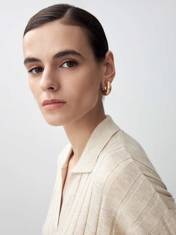 Платье-поло из вискозного трикотажа