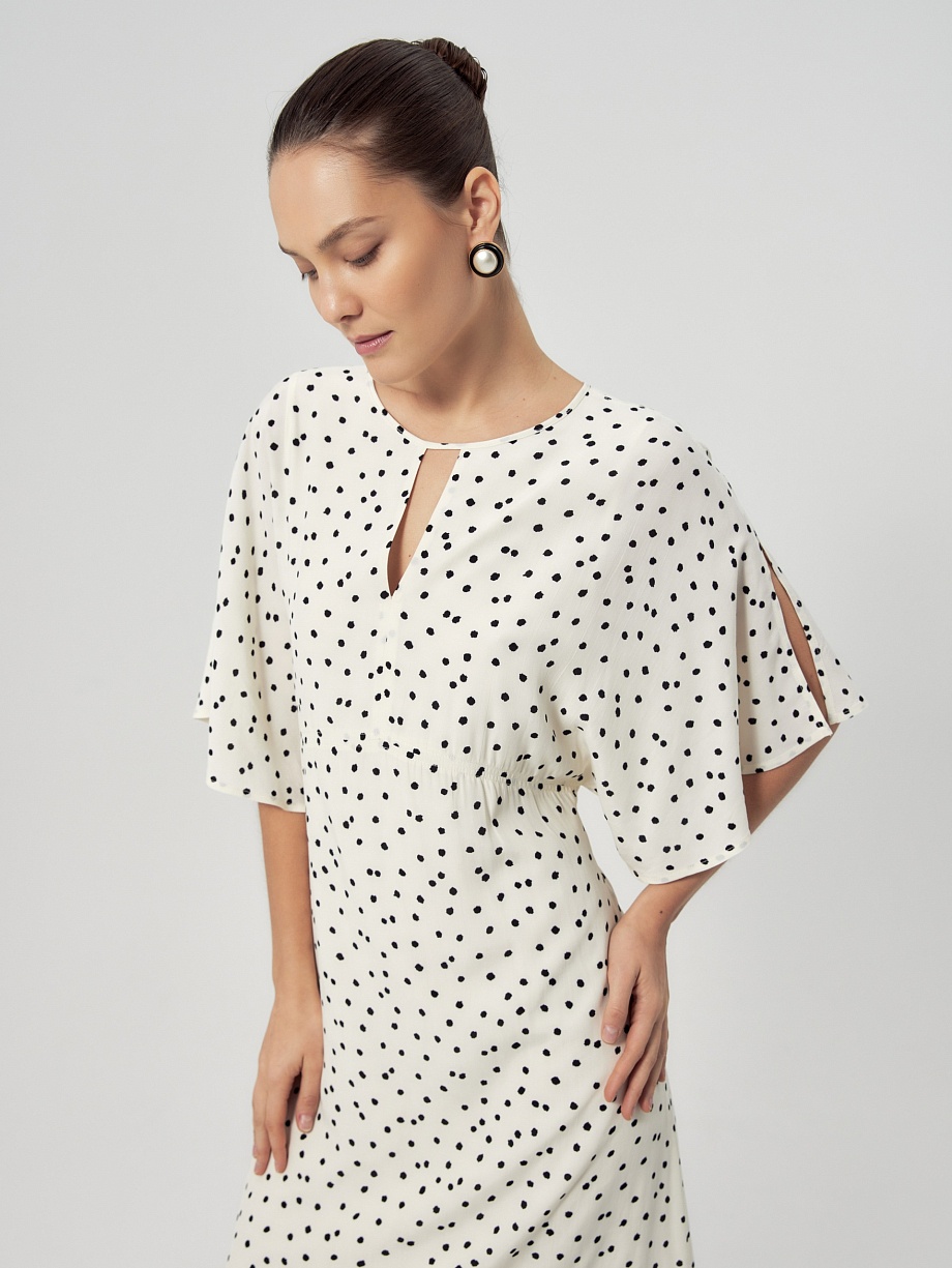 Платье из 100% вискозы в горошек