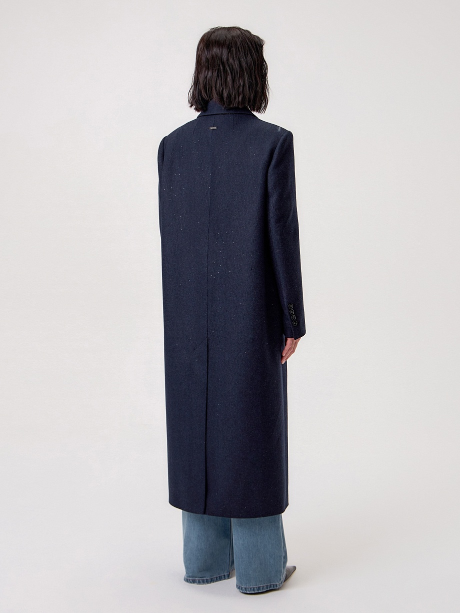 Пальто из шерсти с пайетками и мембраной