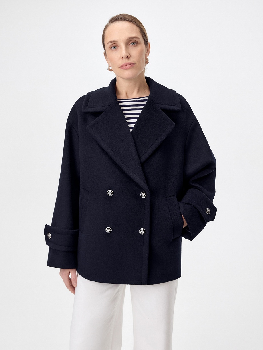 Укороченное пальто бушлат с мембраной