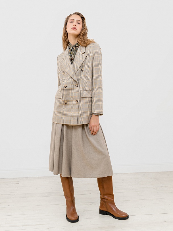 Двубортный жакет в клетку