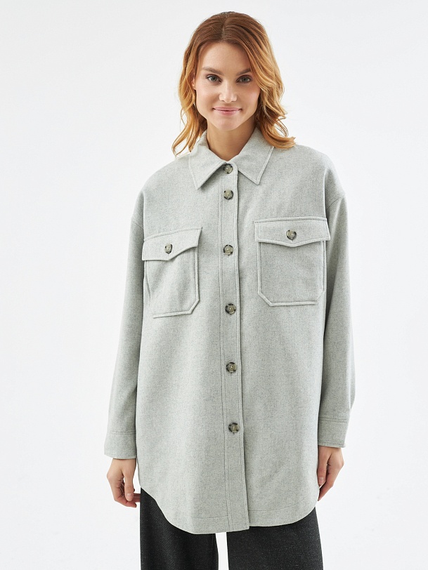 Жакет-рубашка из шерсти